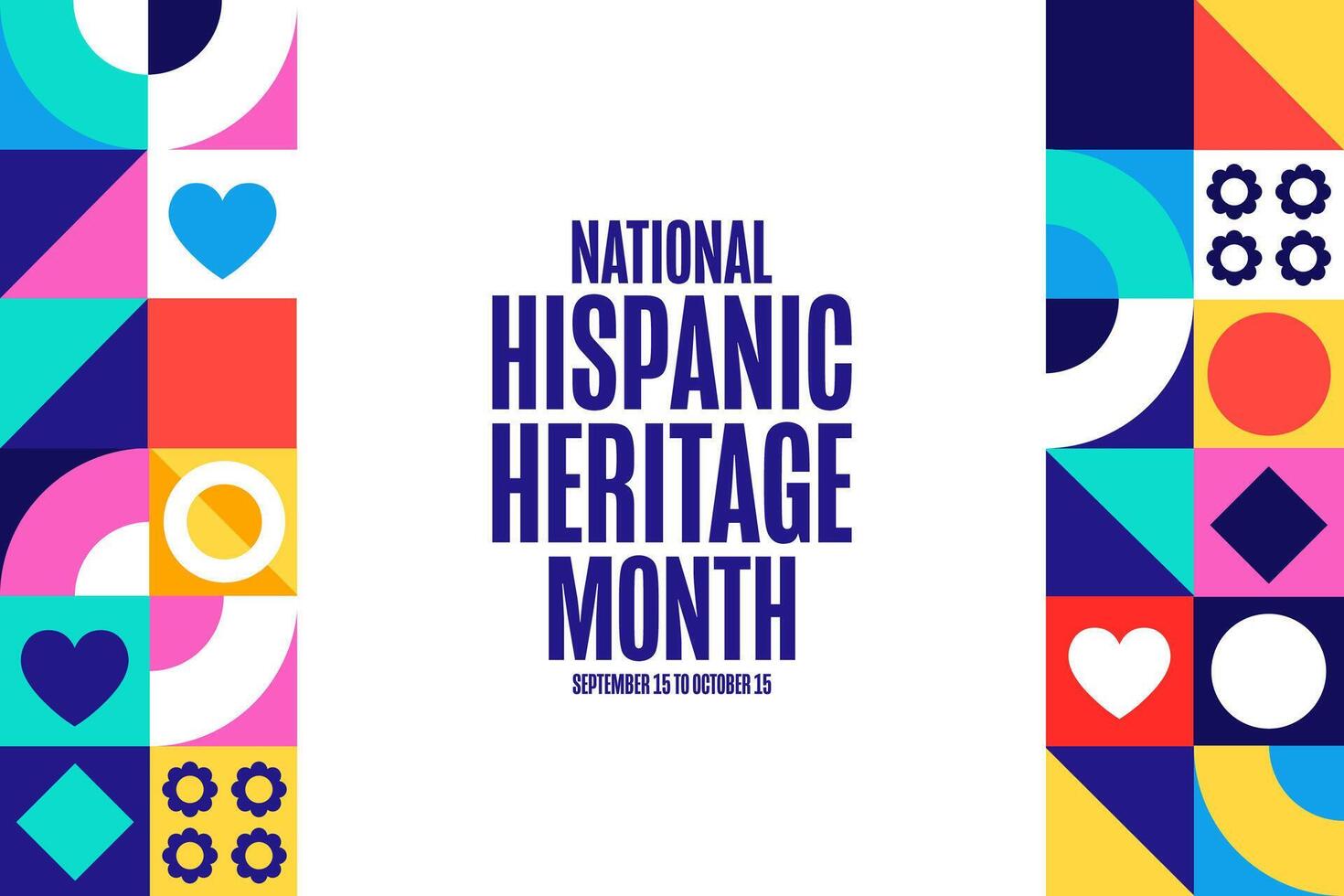 National Hispanic Heritage Month. September 15 to October 15. Holiday concept. Template for background, banner, card, poster with text inscription. vector