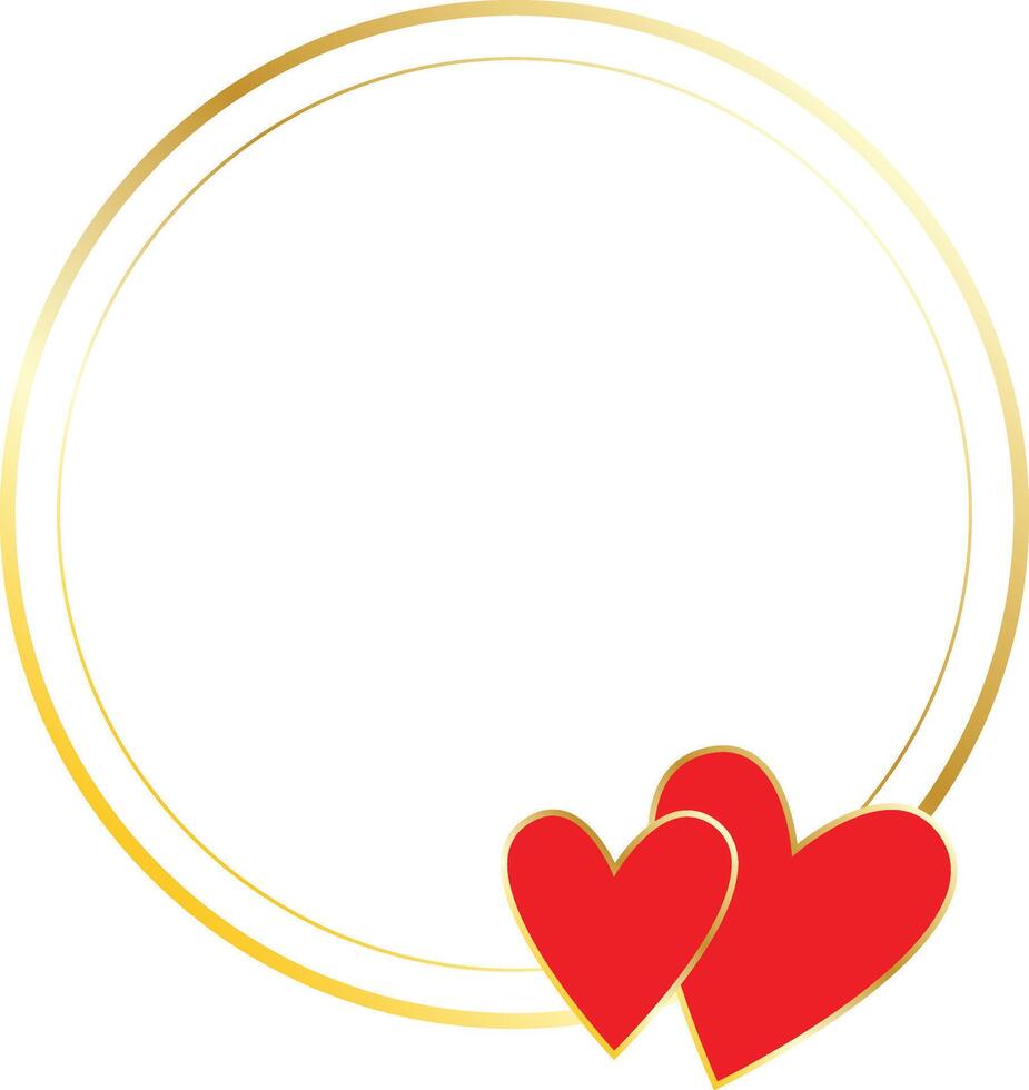 gold circle with red heart vector