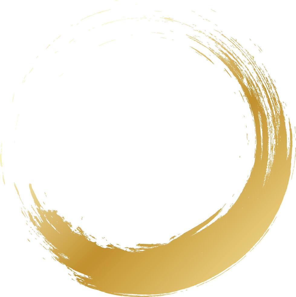gold brush stoke circle vector