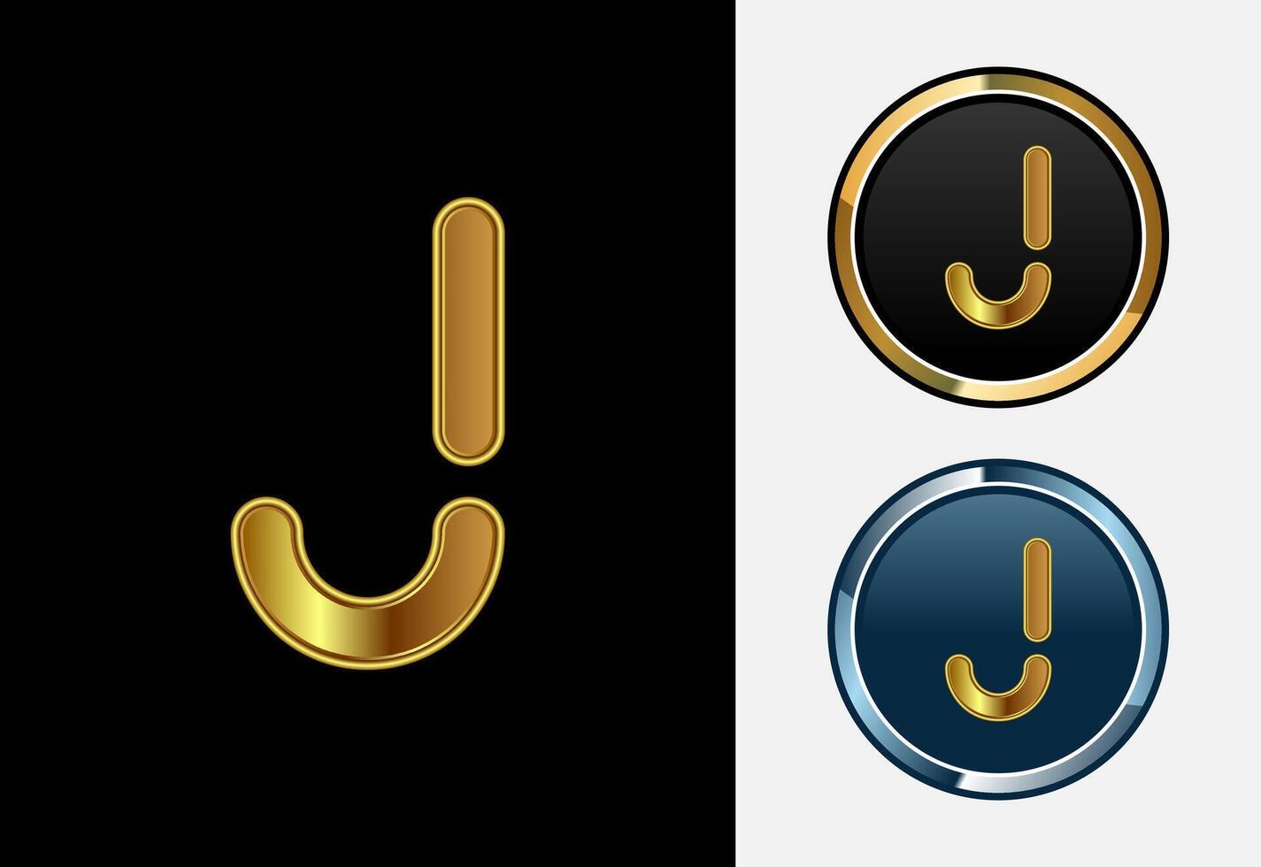 Futuristic alphabet J in gold color style. Graphic alphabet symbol for corporate business identity vector