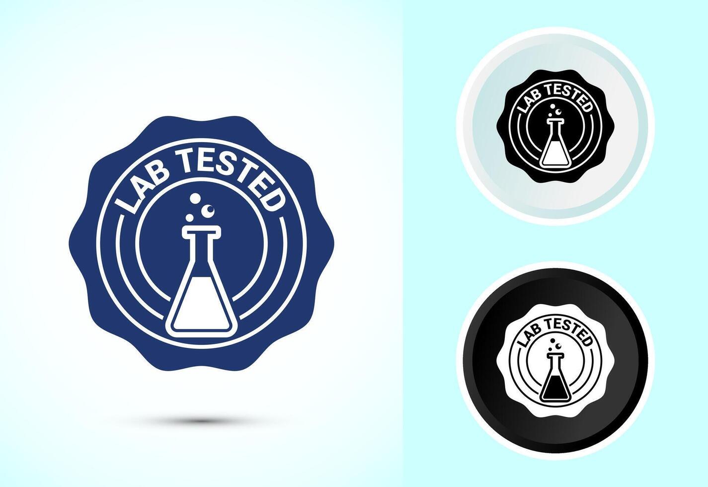 Lab tested icon. Laboratory testing product quality certificate symbol, Clinically certified vector
