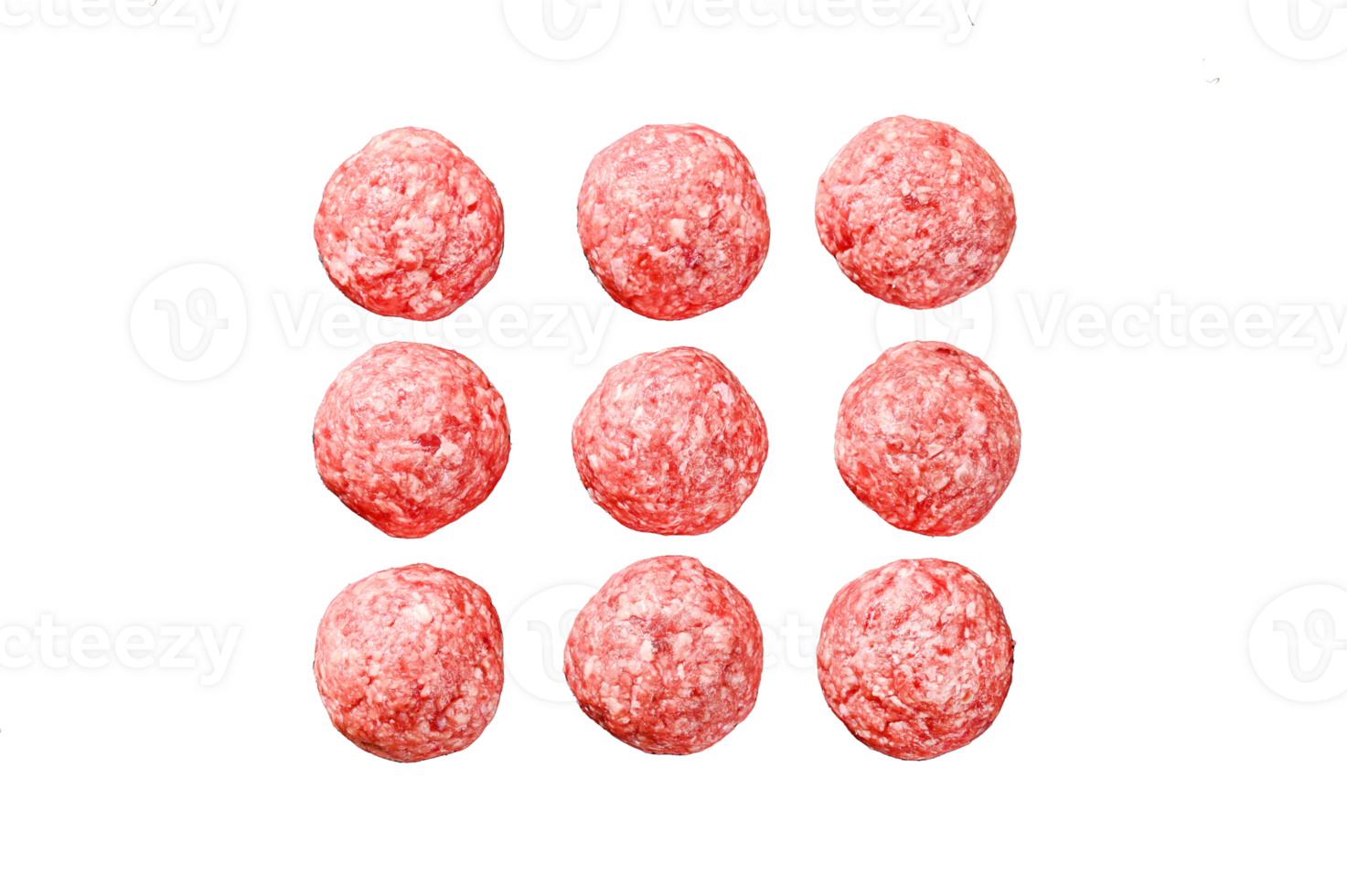 Raw meatballs, minced pork meat. Black background. Top view png