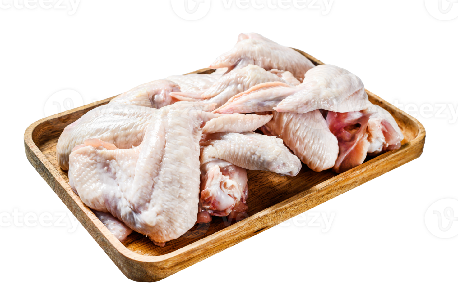 Raw chicken wings. Farm organic poultry. Top view. Gray background png