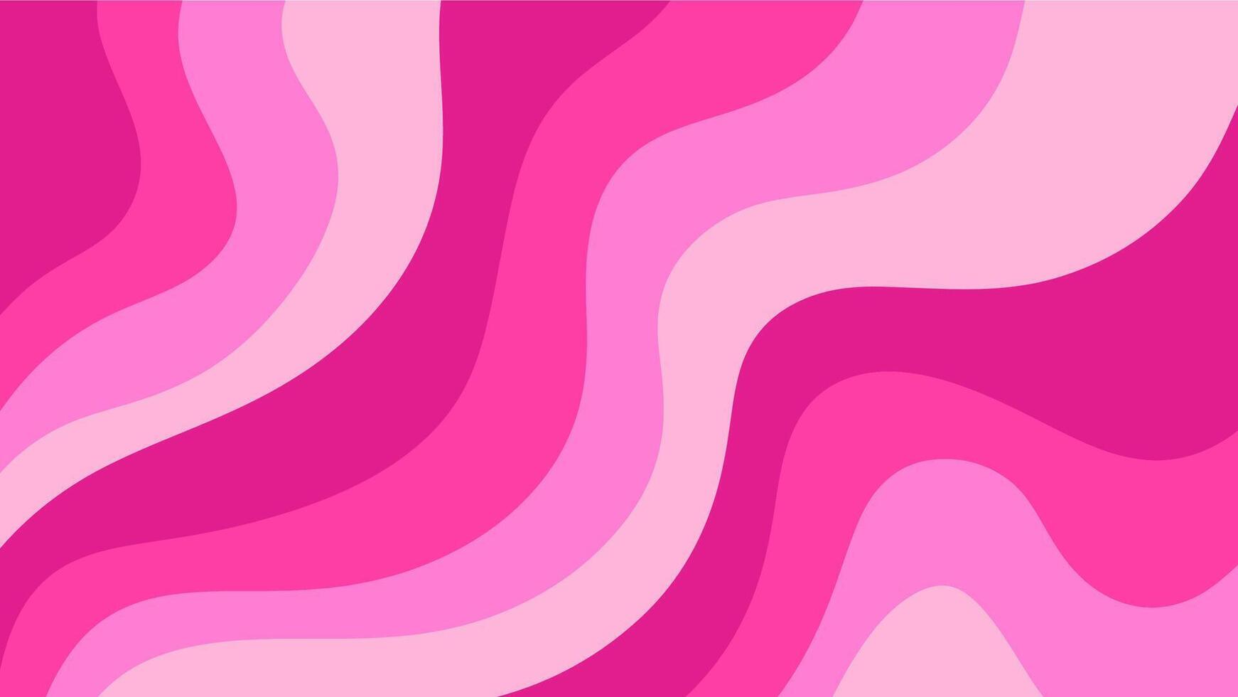 Pink Wavy Abstract Background, Trendy Psychedelic Retro Style Design. vector