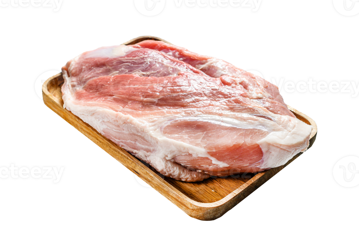 fresh pork cuts. Raw meat with spices. shoulder butt part. Gray background. Top view. Space for text png