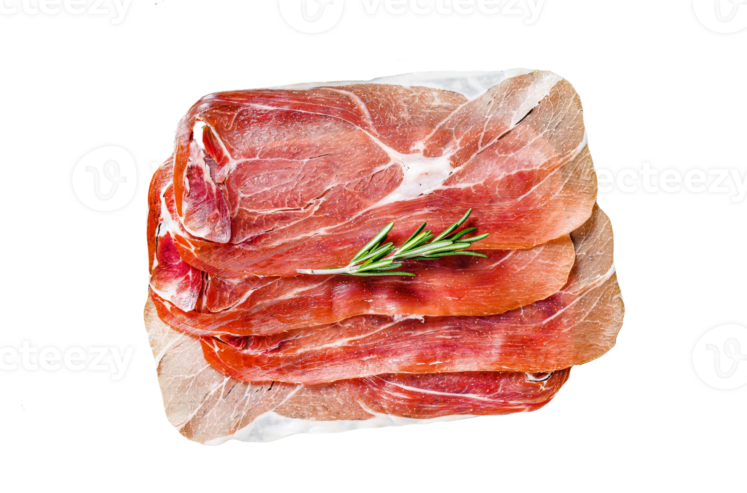 prosciutto crudo, italian salami, parma ham. Antipasto plate. Black background, top view. png