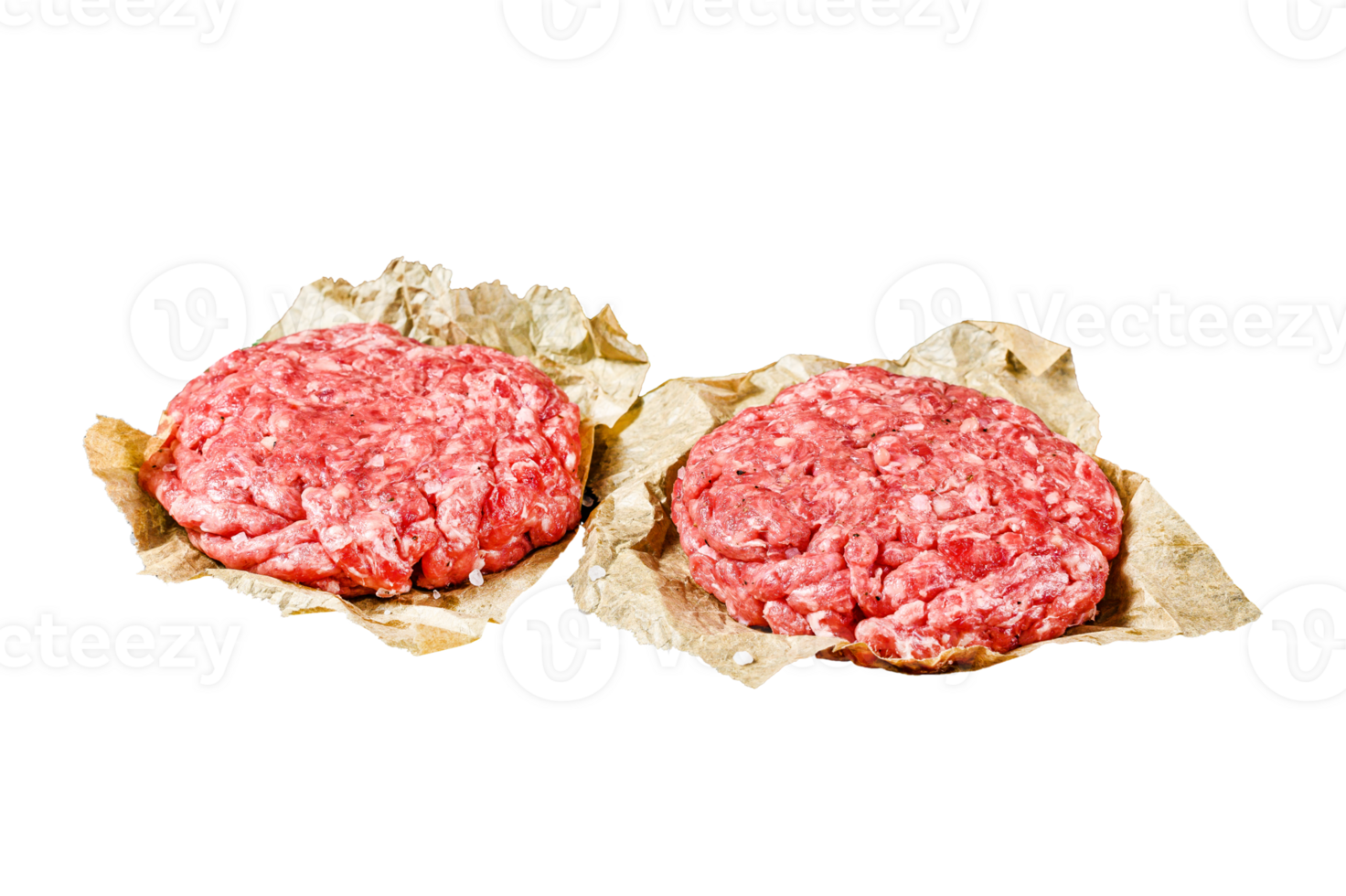 Home HandMade Raw Minced Beef steak burgers. Farm organic meat. Black background. Top view png