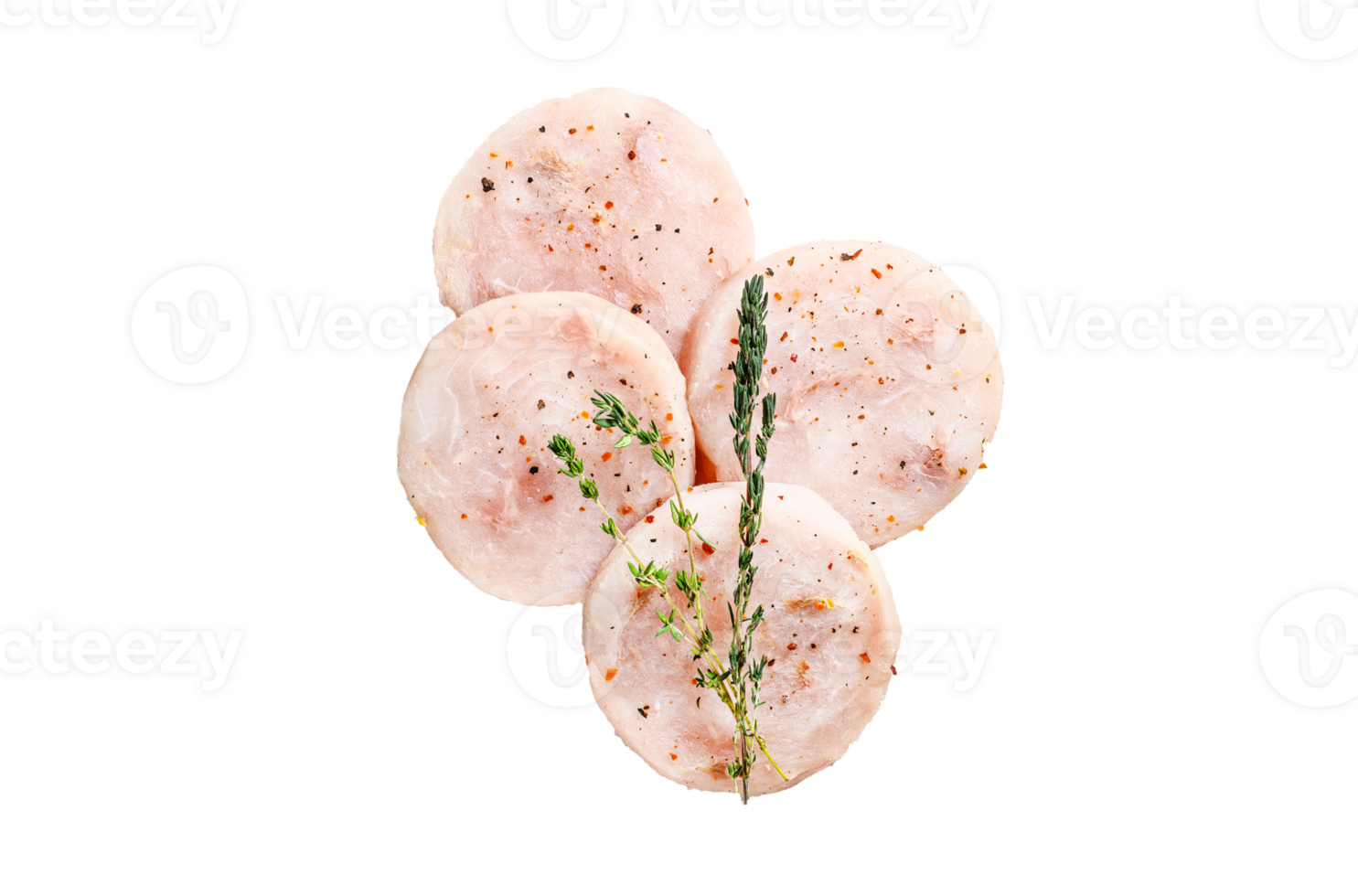 Raw fish cutlets made from minced cod ready for cooking. Gray background. Top view png