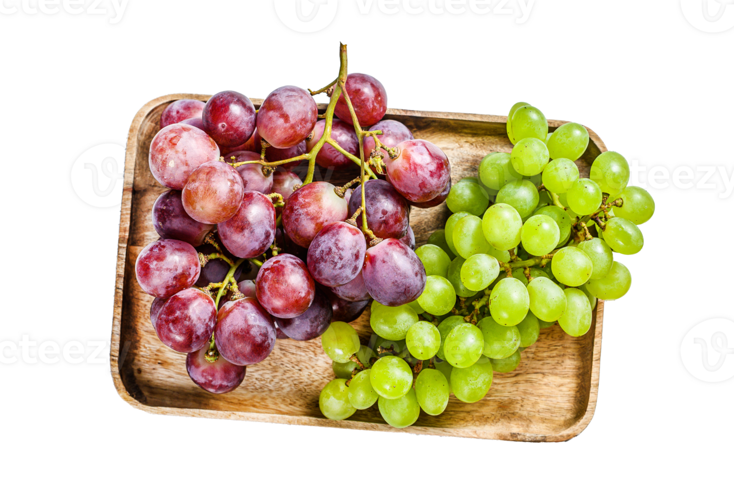 Concept of homemade winemaking. Green and red grapes. Wine background. Top view png