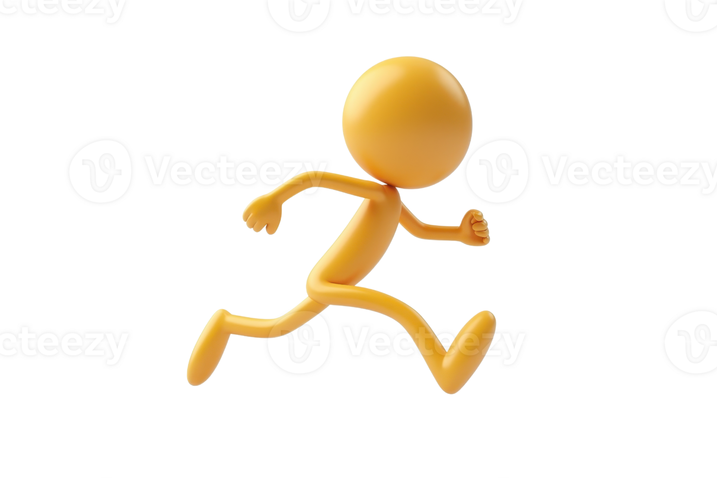 A yellow stick figure is running energetically, showcasing movement and vitality. png