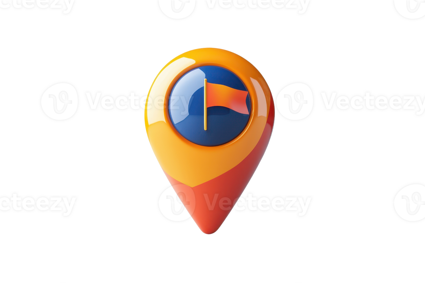A colorful location marker featuring a blue circle with a flag icon. png