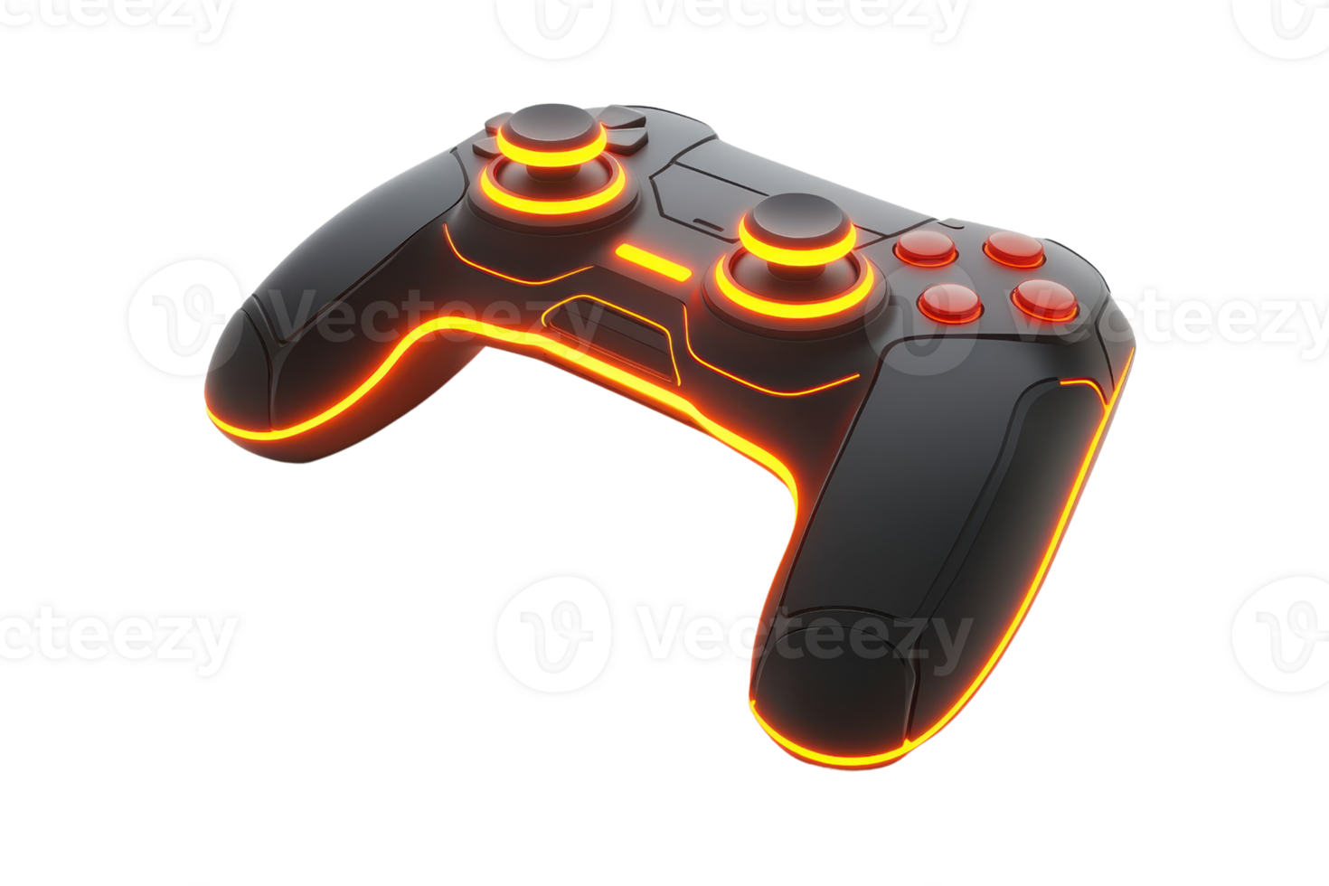 A sleek gaming controller with illuminated accents and ergonomic design, ideal for immersive gaming experiences. png
