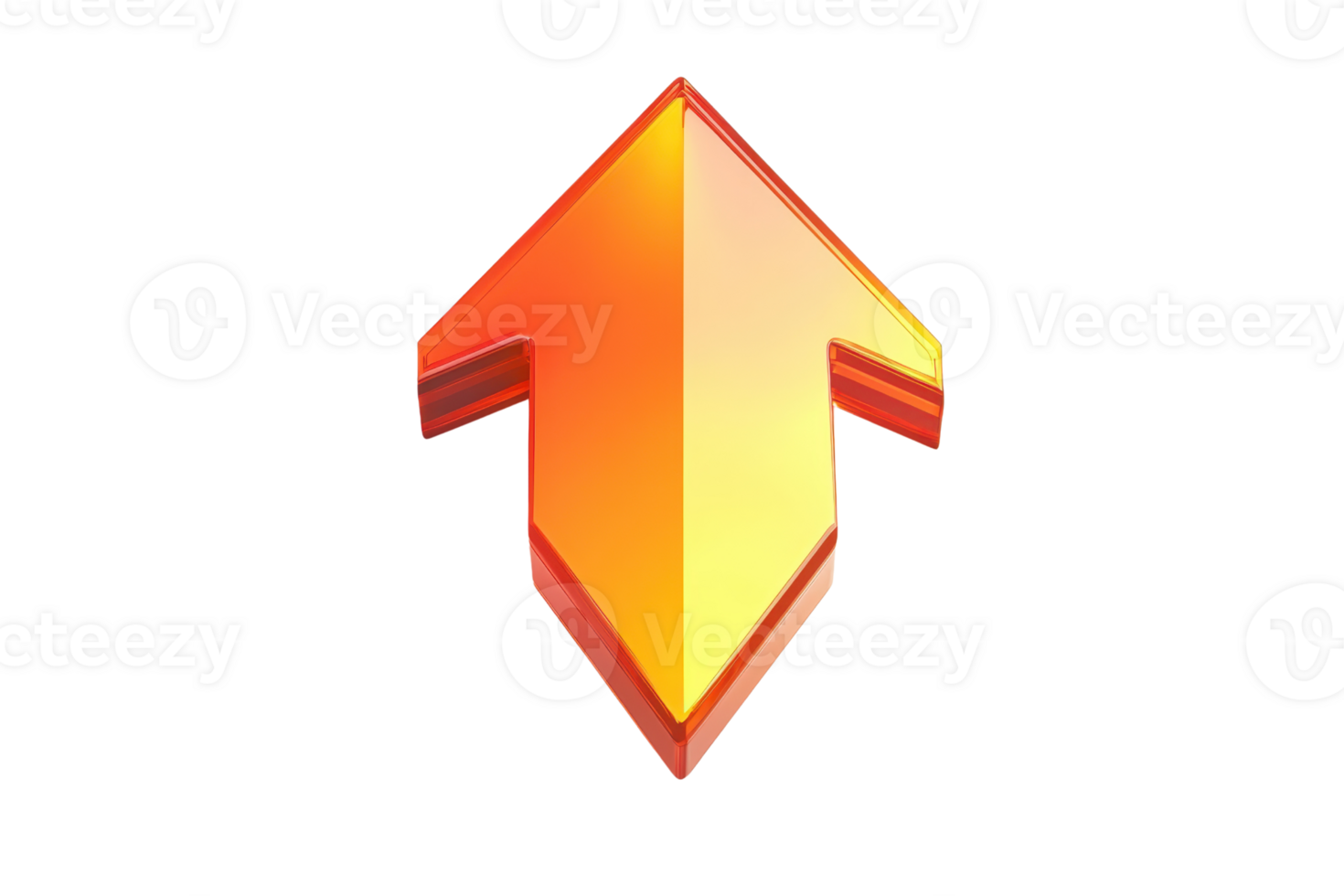 A stylized orange upward arrow, symbolizing direction, progress, or movement. png