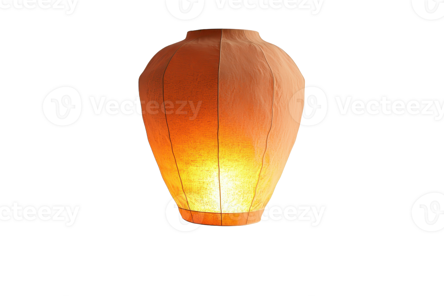 An elegant lantern glowing warmly, featuring a round shape and delicate folds, perfect for creating a cozy ambiance. png