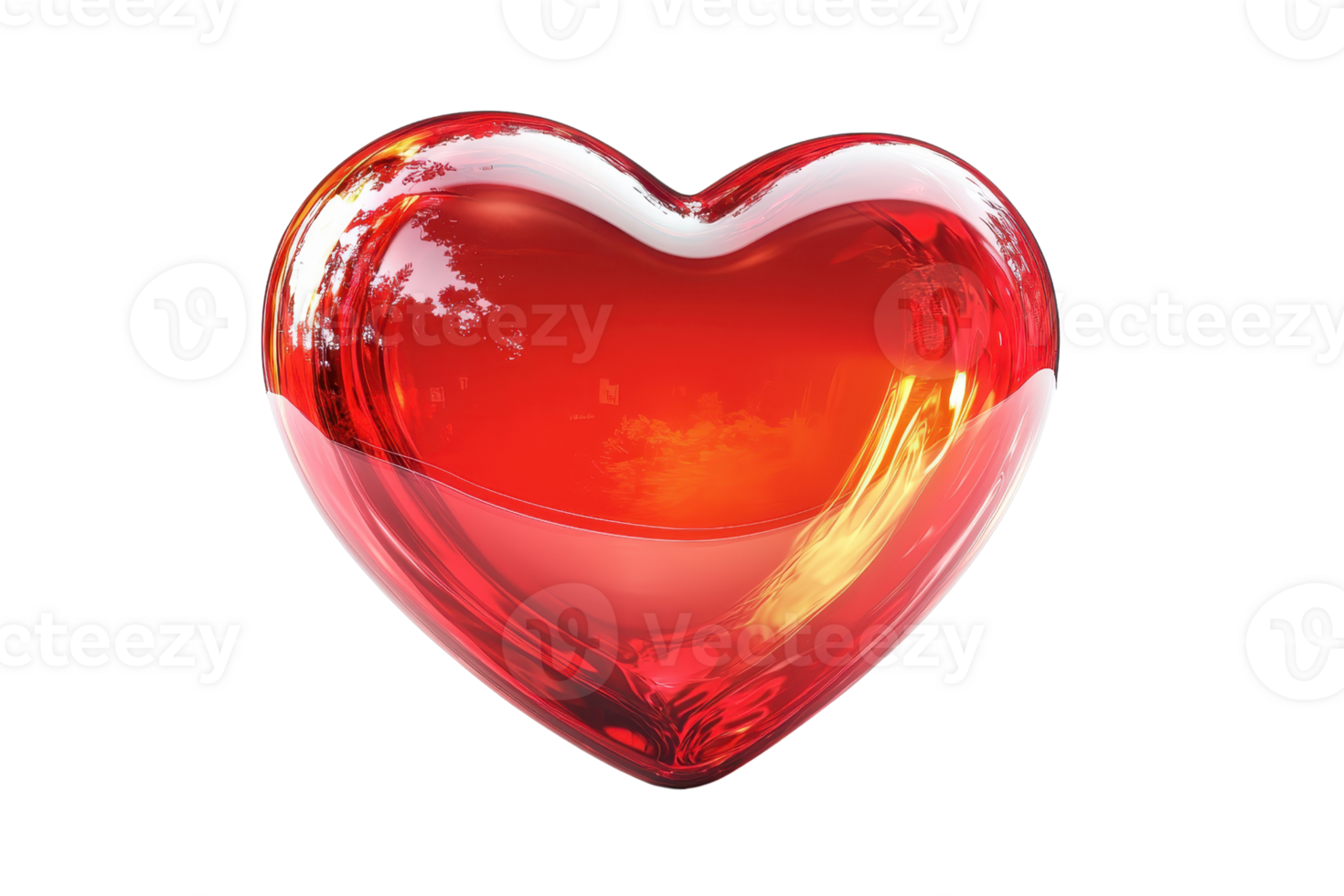 A shiny red heart-shaped object with a smooth surface, exuding warmth and affection. png