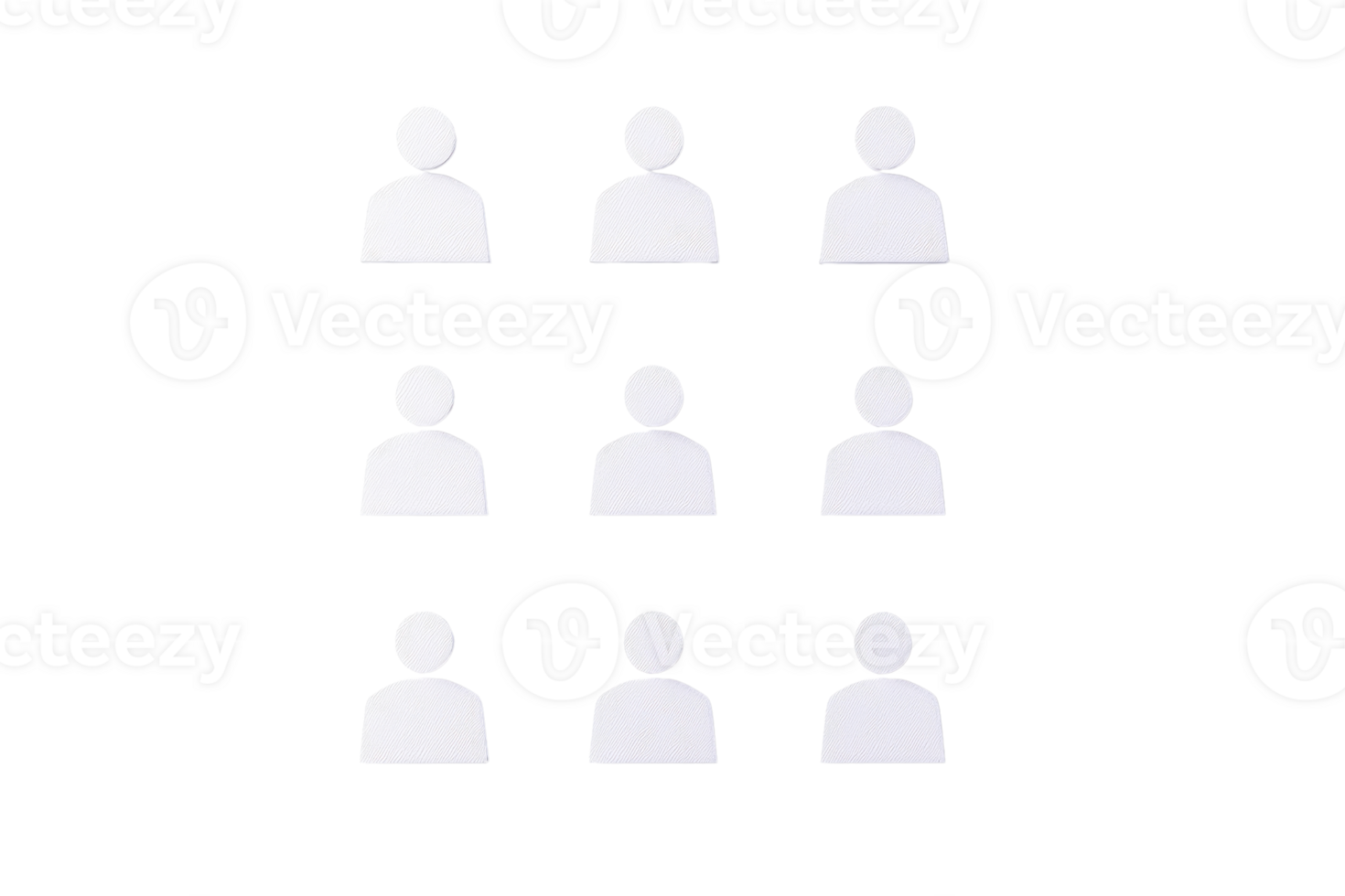 A grid of nine simplified human figures, arranged in three rows, each represented in a minimalist style. png