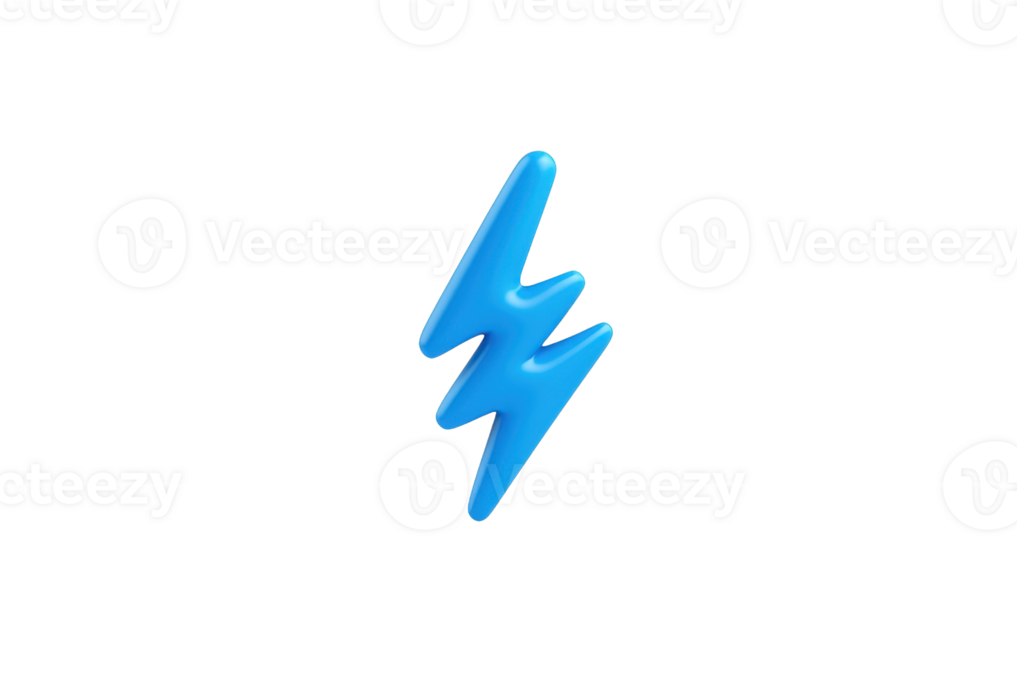 A vivid blue lightning bolt symbol representing energy and power. png