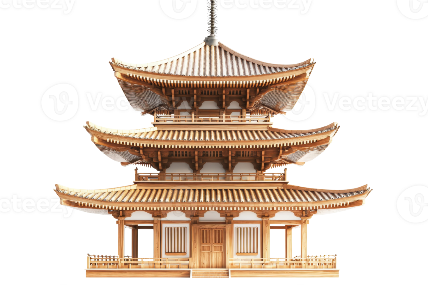 A beautifully detailed pagoda with multiple tiered roofs, showcasing intricate architectural design and cultural significance. png