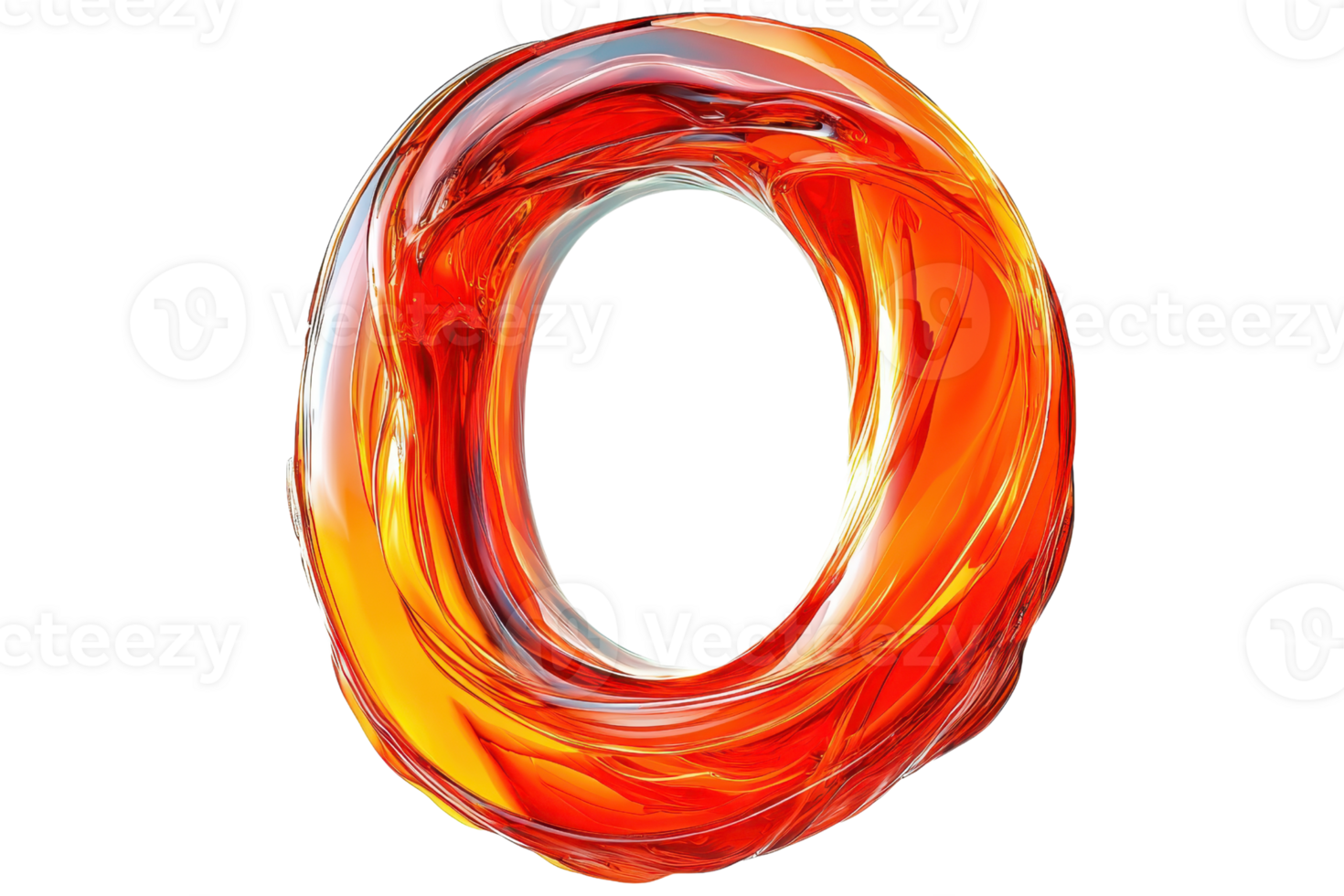 A vibrant, swirling orange and red circular shape resembling an artistic loop or ring. png