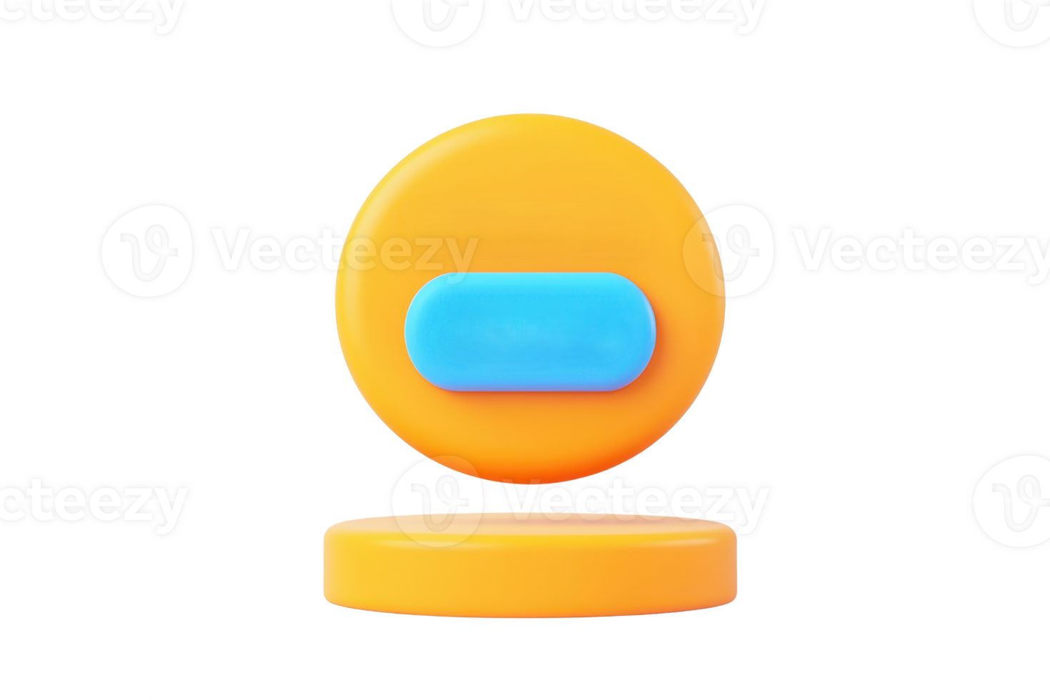 A vibrant orange circular object with a blue rectangular feature, creating an eye-catching design. png