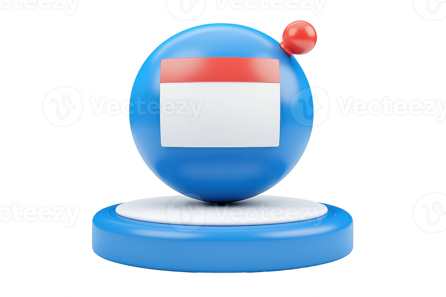 A colorful round object featuring a label and a small red dot on top, resting on a circular base. png