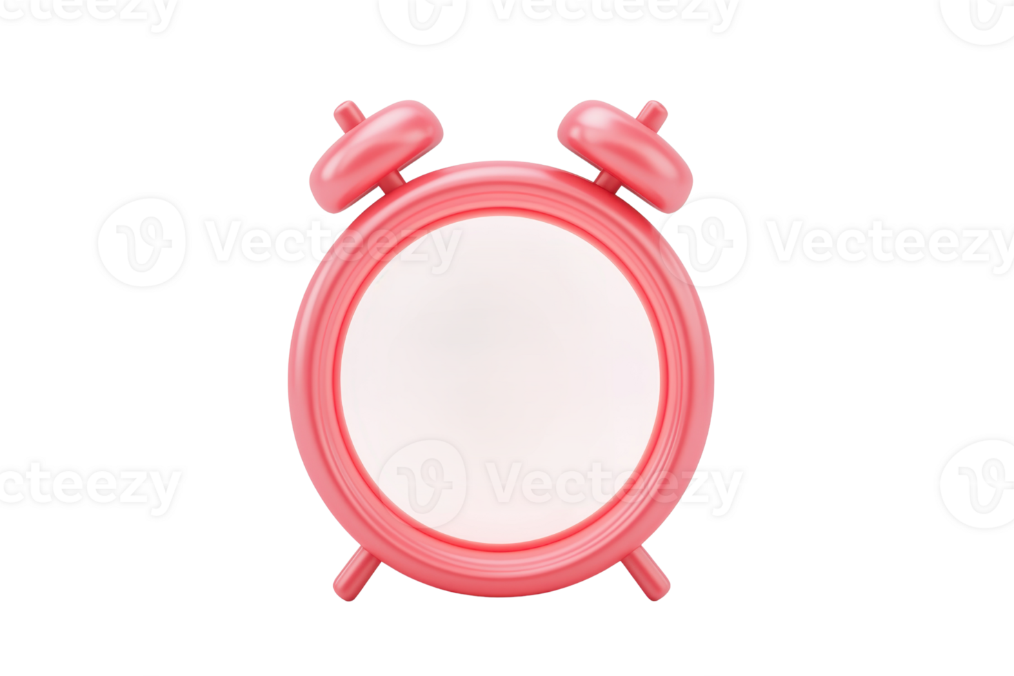 A pink alarm clock with two bells on top and a circular face. png