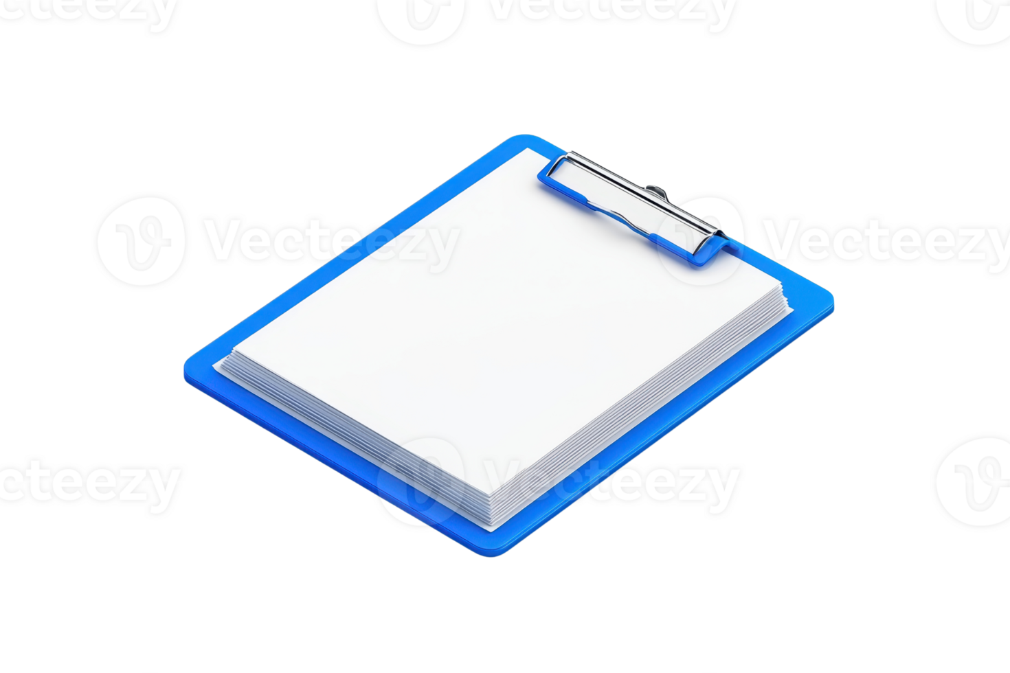 A clipboard with a stack of blank pages, featuring a sturdy clip on top for securing documents. png