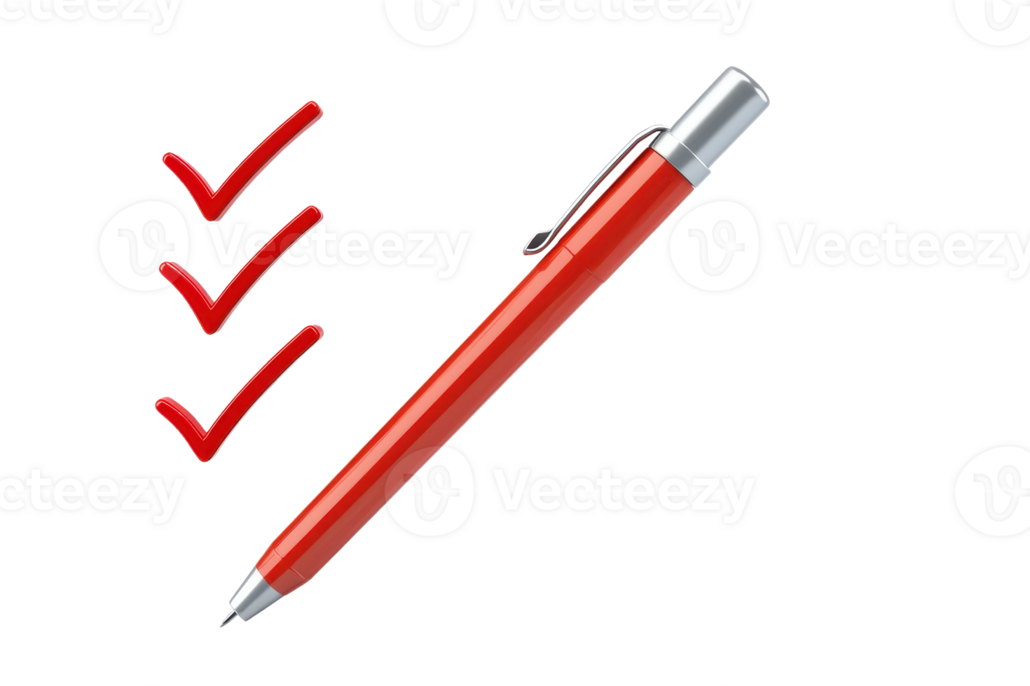A sleek red pen with a silver clip, designed for smooth writing and precise lines. png