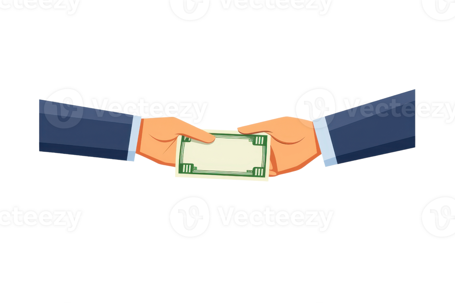 Two hands are exchanging cash, symbolizing a transaction or transfer of money. png