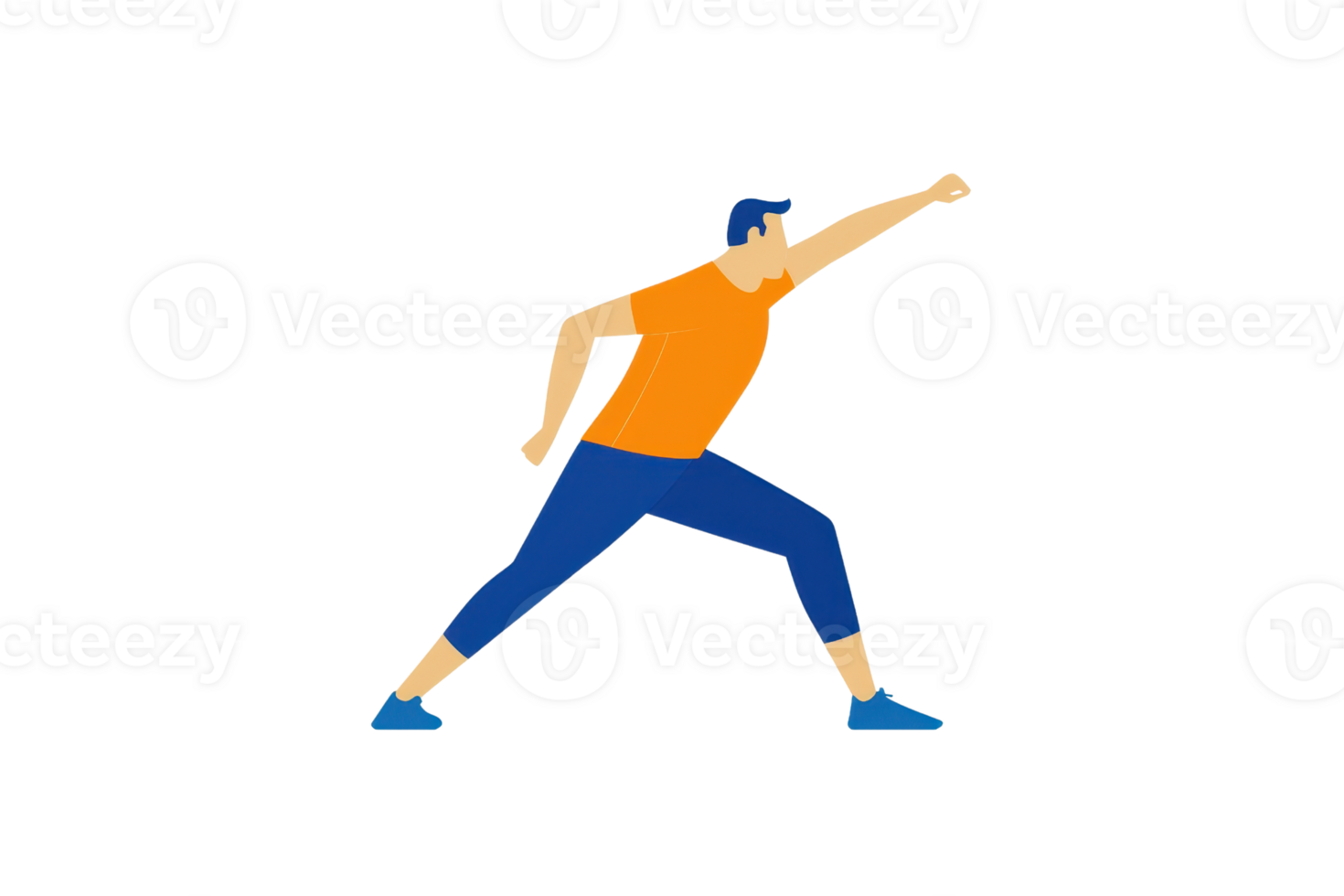 A dynamic figure in a powerful pose, emphasizing strength and determination. png