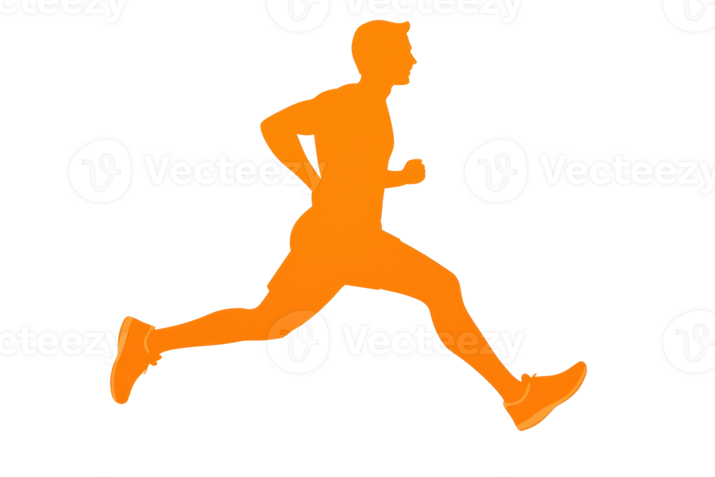 A dynamic silhouette of a person running, showcasing motion and athleticism. png
