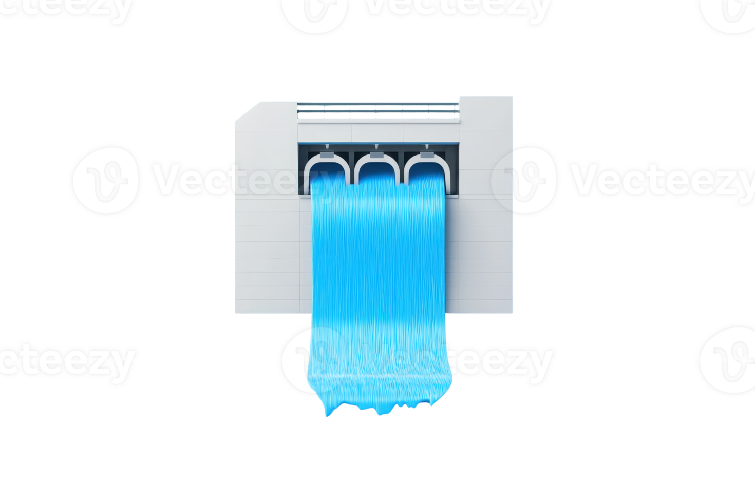 A blue liquid flows from a machine, creating an eye-catching visual effect. png