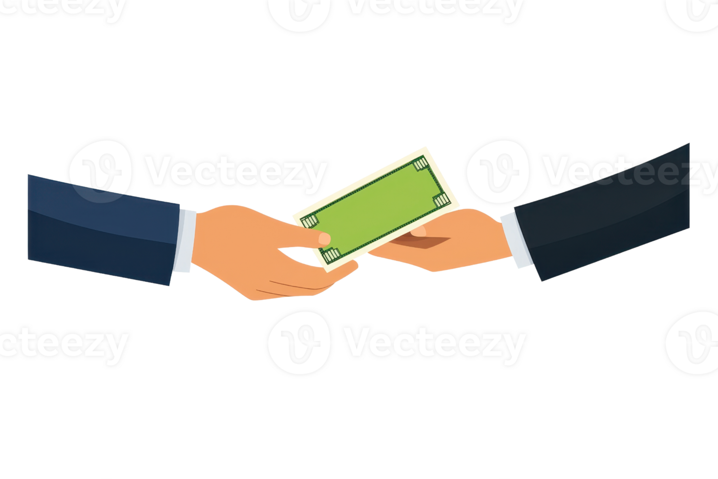 Two hands are exchanging a green banknote, symbolizing a financial transaction or payment. png