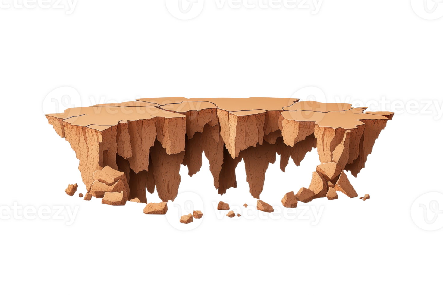 A rugged, rocky cliff edge with sharp formations and loose debris, suggesting a dramatic geological feature. png