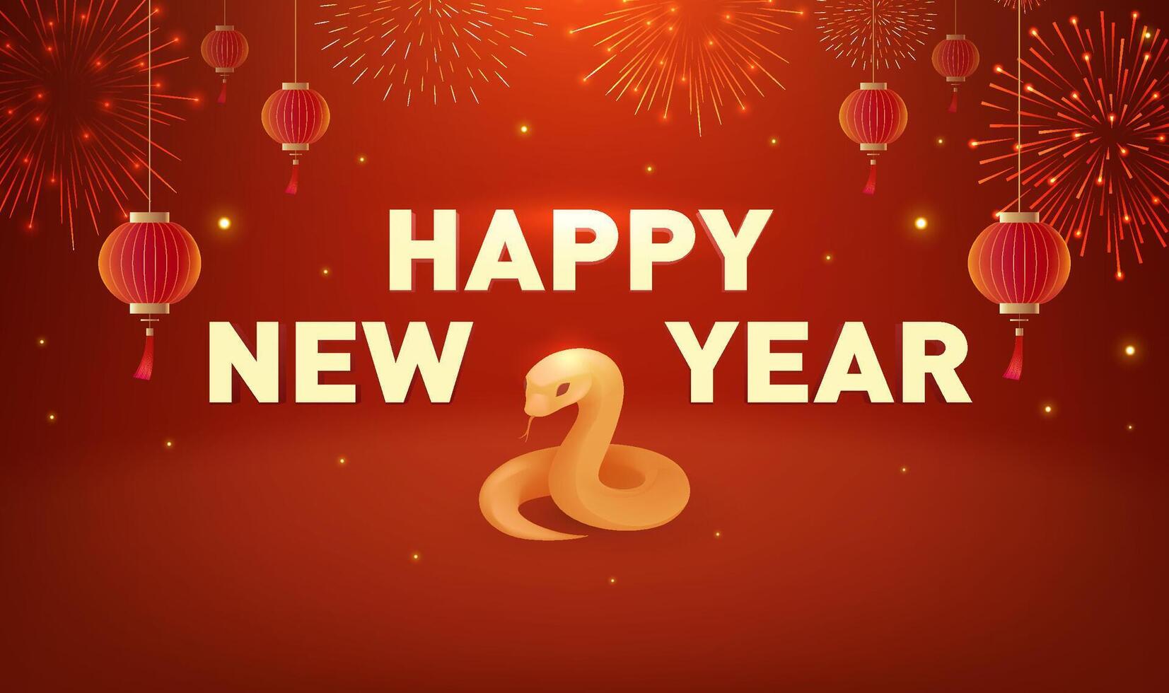 Spring Festival background design to celebrate the Year of the Snake slogans and fireworks vector