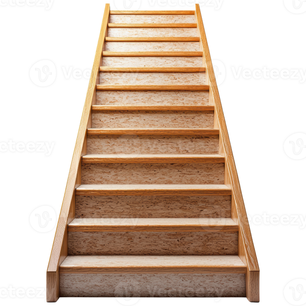 Stunning Wooden Staircase Leading to a Tranquil Upper Floor with Natural Aesthetic Appeal png