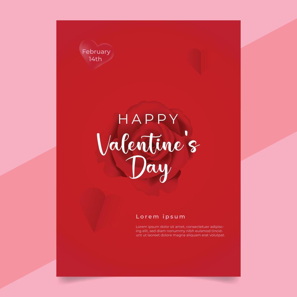 valentine's day poster template design. vector