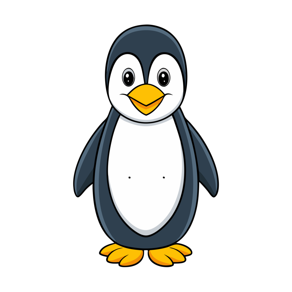 Penguin Flat Illustration - Cute and Minimalist Design for Creative Projects png