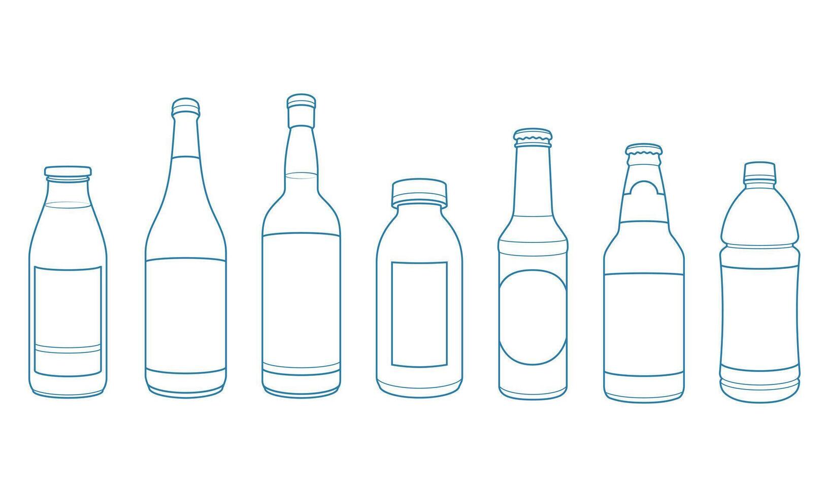 Beverage bottle outline illustration. Suitable for softdrink and beverage industry design element. vector