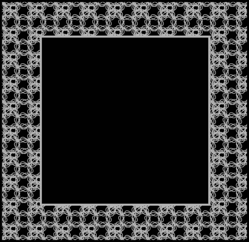 Square frame with gray abstract pattern on black background vector