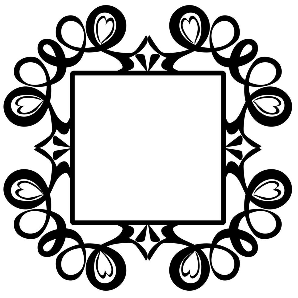 Original rectangular black frame decorated with an unusual pattern vector