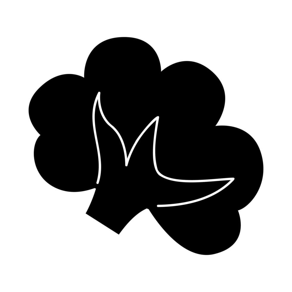 Doodle bush in black and white colors. Clip art for your projects. vector