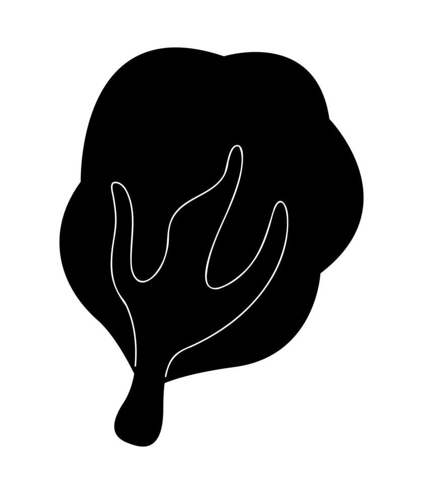 One tree in black and white colors. Clip art for your projects. vector