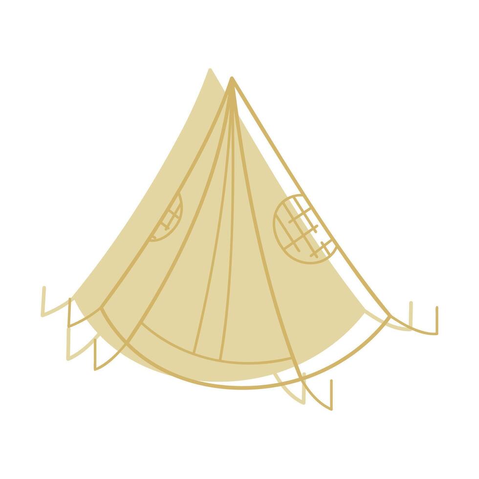 Doodle tent with flag color. Clip art for your projects. vector