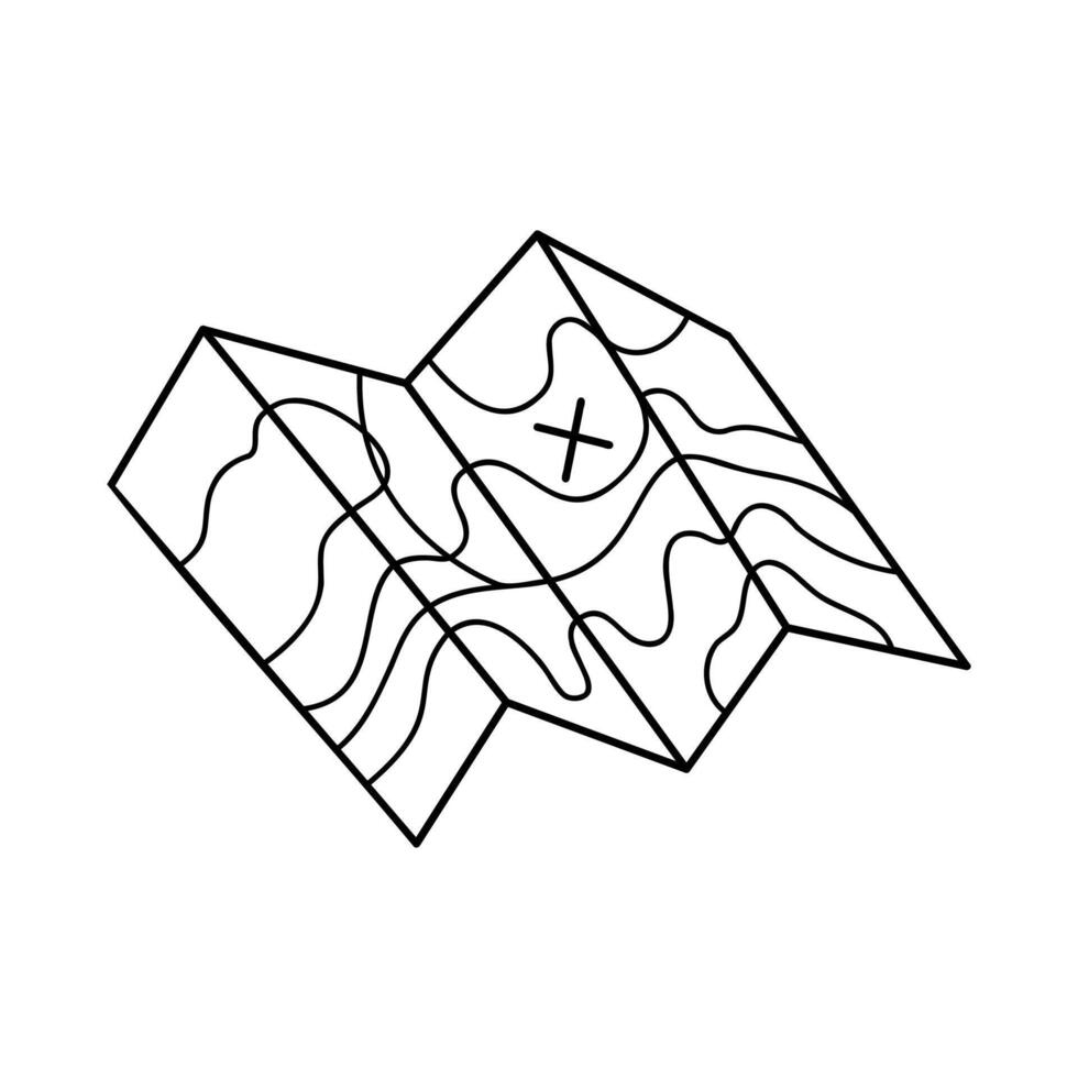 One map in black outline. Clip art for your projects. vector