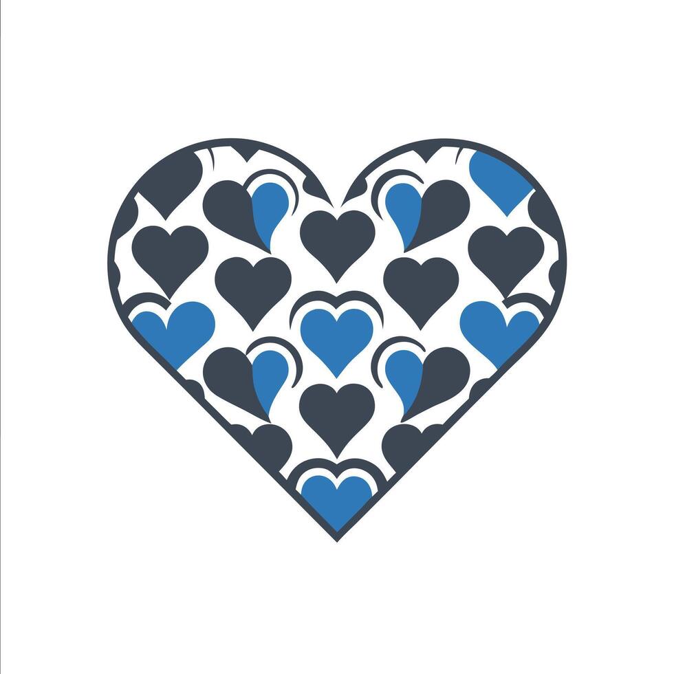Beautiful Heart with Inner Hearts Unique. vector