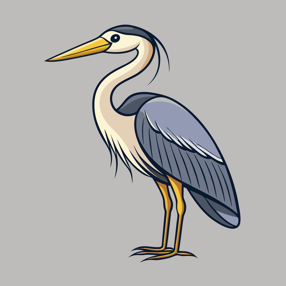 Stylized Bird Illustration Vibrant Beak Colors on Gray. vector