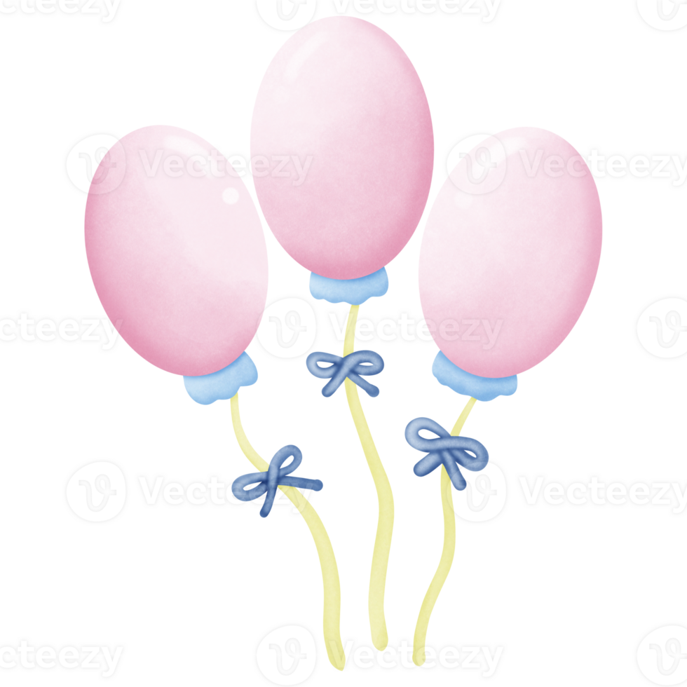 Birthday balloons isolated on transparent background png