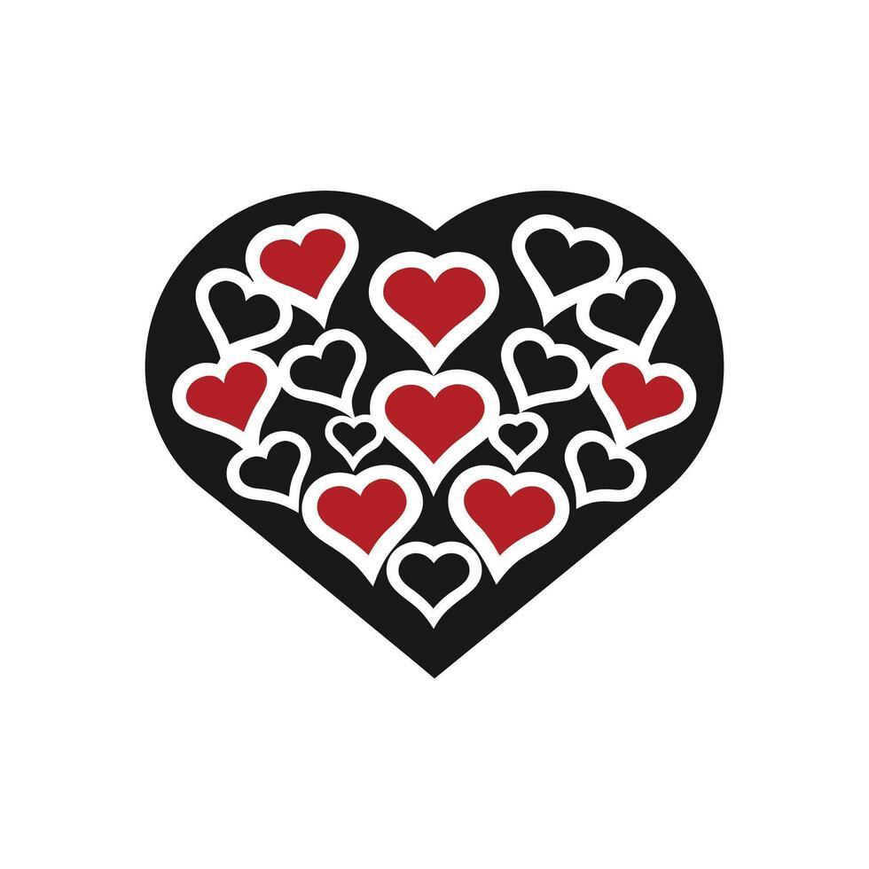 Creative Heart Design Multiple Hearts in the Middle. vector