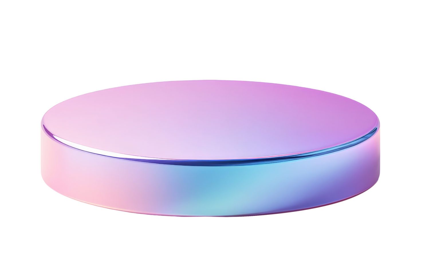 Iridescent 3d podium display with purple holography png